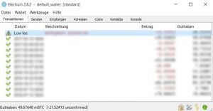 low fee transaktion stuck oder unbestätigt seit stundend