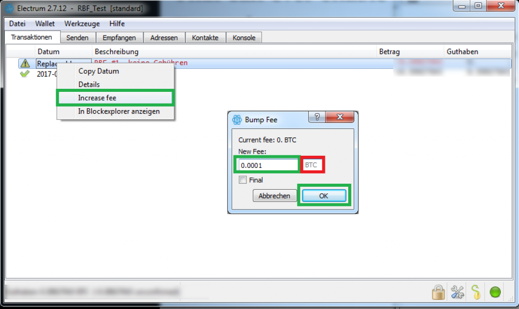 gebühren erhöhen langsame bitcoin transaktion